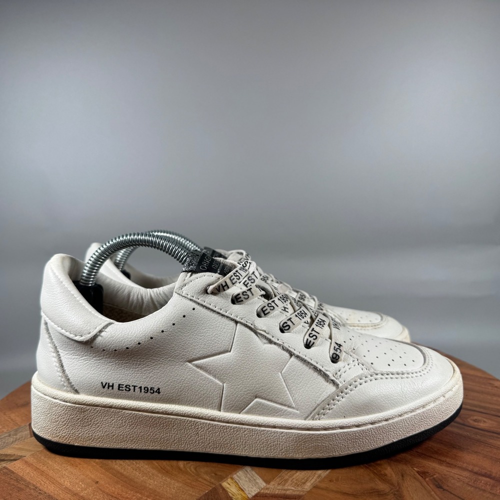 Vintage Havana Women White Leather Star Low Top Platform Sneakers Size 6